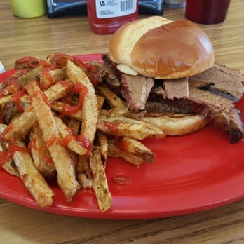 Pig Skin's BBQ - The Delicious Sliced Brisket with fresh french fries... - Barbeque Near Me - Ada, Oklahoma Pig Skin's BBQ - The Delicious Sliced Brisket with fresh french fries... - Barbeque Near Me - Ada, Oklahoma