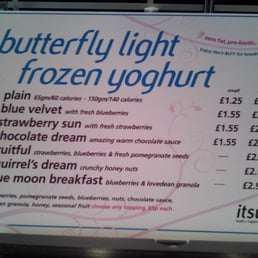 Fro-yo menu