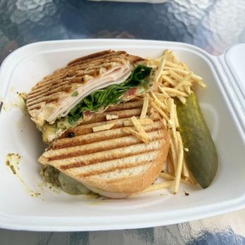 Bikini Panini - Bikini Basil Pesto with sliced chicken. - Food Trucks Near Me