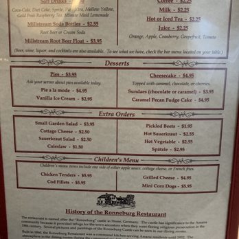 Ronneburg Restaurant - Menu - October 2019 - German Near Me - Amana, Iowa Ronneburg Restaurant - Menu - October 2019 - German Near Me - Amana, Iowa