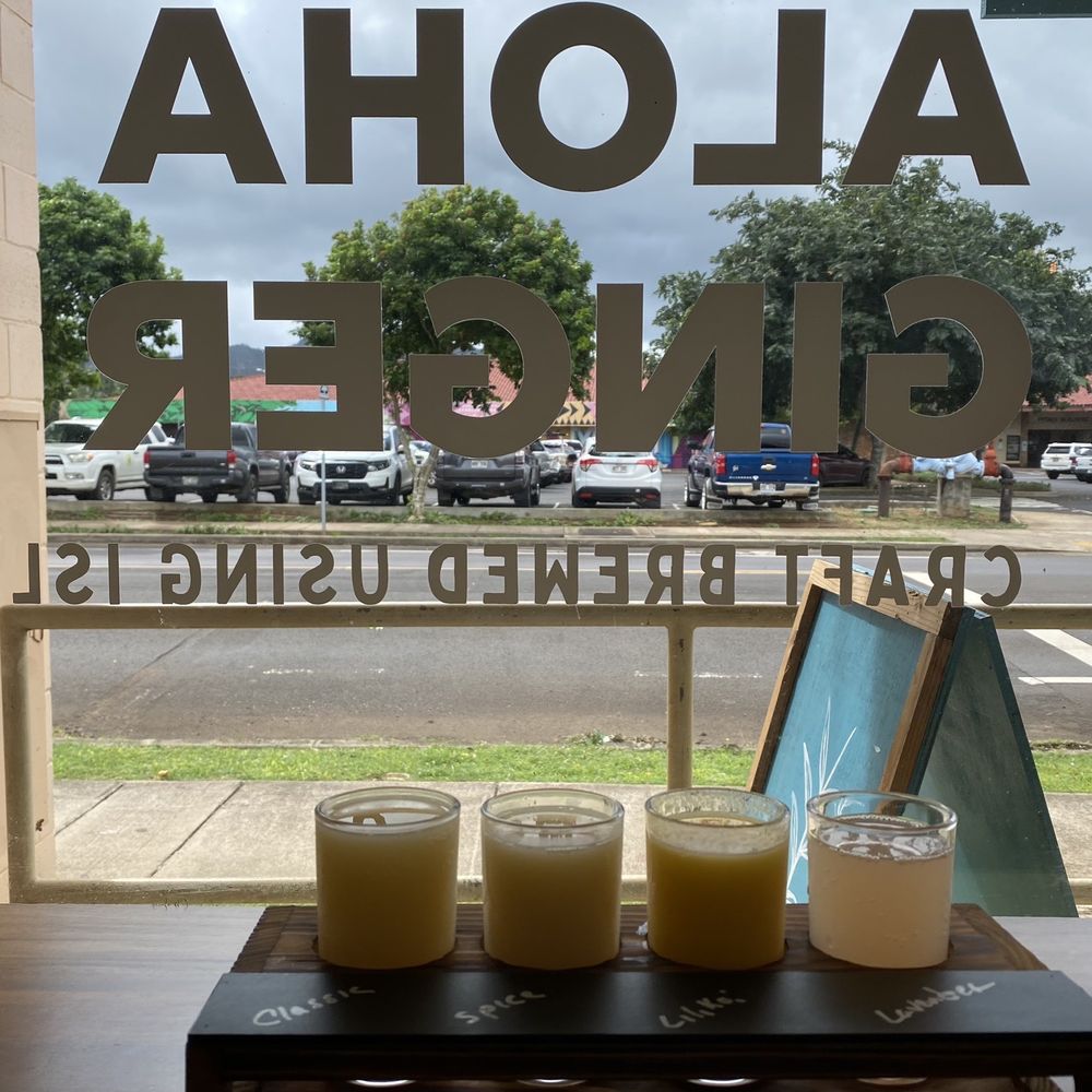 Aloha Ginger Beer - Ginger beer flight - very good! - Beverage Store Near Me - Lihue, Hawaii Aloha Ginger Beer - Ginger beer flight - very good! - Beverage Store Near Me - Lihue, Hawaii