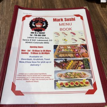 Mark Sushi - Menu - Sushi Bars Near Me - Lakewood, Colorado Mark Sushi - Menu - Sushi Bars Near Me - Lakewood, Colorado