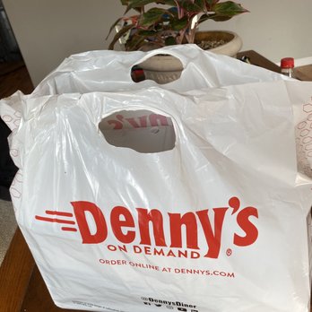Denny's - a plastic bag on a table - American Near Me - Tulsa, Oklahoma