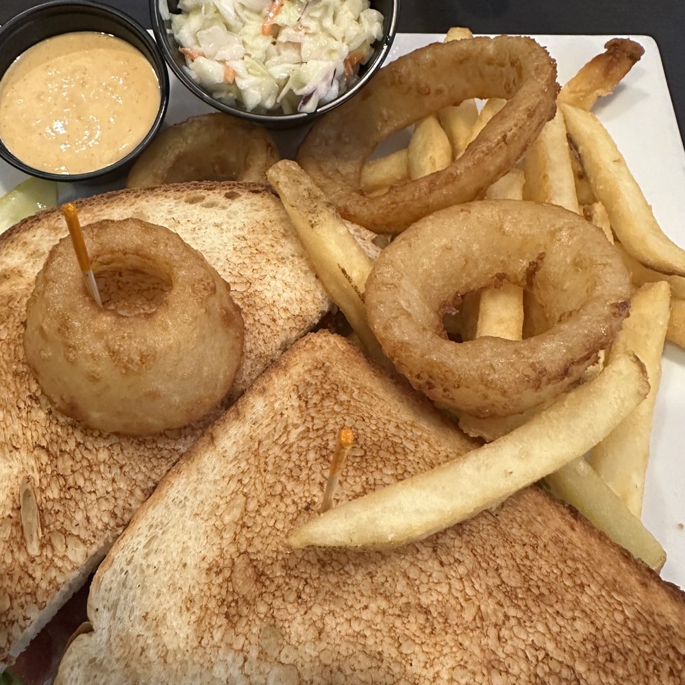 Better BLT with Onion Rings, French Fries and Coleslaw