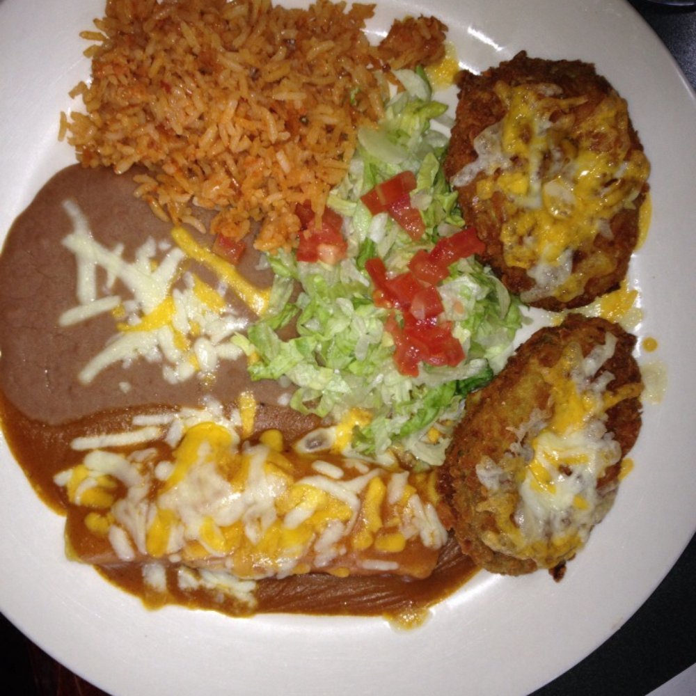 Rooster's - Stuffed avocado and avocado enchilada - Tex-Mex Near Me - Vega, Texas