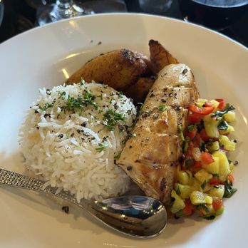 Rue - Special fish, lime rice, fried plaintains, salsa - Salad Near Me - Kirtland, Ohio