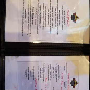 Anchor Bar - Specialty drink menu - Chicken Wings Near Me - San Antonio, Texas