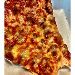 Ace Pizza - Sausage Pizza Slice @ Ace Pizza.17859 Burnham Ave, Lansing, IL . Small Pizza Joint. Cool!