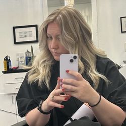 Plaza Hair Salon - Results I told her I didn't want. Super white/silver/cool toned blonde highlights sparse at the crown of my head. Reminds me of skunk hair.