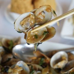 Ocean Palace - Tender clams stir-fried with aromatic Thai basil in a savory sauce, perfect for a flavorful seafood experience.