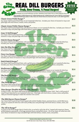 Menu photo 1 Green Pickle Grill Glen Rose, TX Menu photo 1 Green Pickle Grill Glen Rose, TX