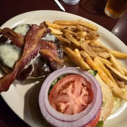 Jerk Burger and fries Jerk Burger and fries