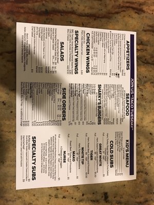 Menu photo 6 Sharky's Fort Pierce, FL