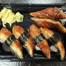 This Eel is perfect portion size and so tasty I definitely recommend this place This Eel is perfect portion size and so tasty I definitely recommend this place