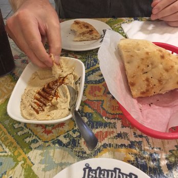 Istanbul Grill - Humus and "peda" bread - Turkish Near Me - Houston, Texas