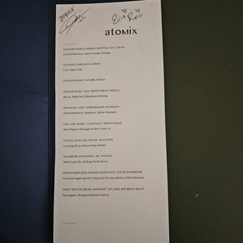 Atomix - Menu - Korean Near Me - New York, New York Atomix - Menu - Korean Near Me - New York, New York