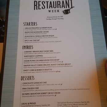 Palisade - Restaurant Week Menu - Seafood Near Me - Seattle, Washington Palisade - Restaurant Week Menu - Seafood Near Me - Seattle, Washington
