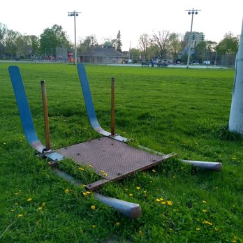 McKellar Park - I'd like to sit on this Training sled and have big burly football players push me around the park, lol. - Parks Near Me - Ottawa, Ontario