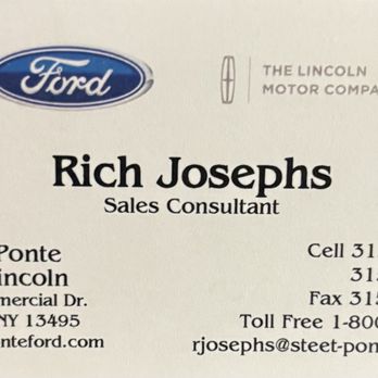 Steet Ponte Ford Lincoln - A great sales person - Car Dealers Near Me - Yorkville, New York