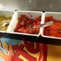 Salsa Caliente Mexican Grill - Self serve salsa bar