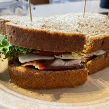 Pineland Farms - The Trailblazer sandwich- turkey, bacon, cheese, lettuce and tomato with siracha mayo. Very good! - Cheese Shops Near Me - New Gloucester, Maine