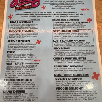 Sexy Burger - Menu - Burgers Near Me - Tempe, Arizona