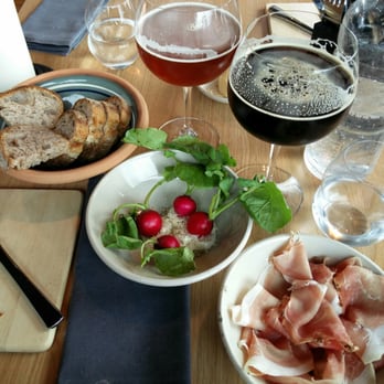 no. 2 - 2 snacks - smoked ham and radish on smoked cheese - Scandinavian Near Me - København