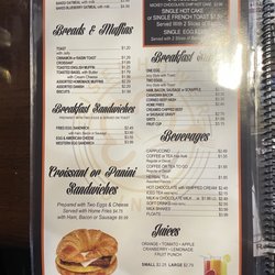 Eisenhower Diner - The back of breakfast menu