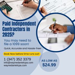 Wayne Daniel - 1099 deadline is near -- don't wait! Quick, accurate & hassle-free filings for ONLY $24.99.
