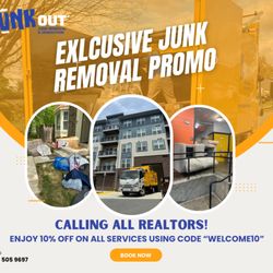 Out Junk Out - Calling all realtors !
Exclusive Junk Removal promo : WELCOME10