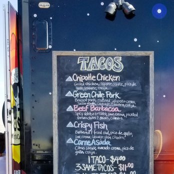 Dos Gringos - Menu! Too bad they were out of the Green Chile Pork, the Carne Asada, and pico de gallo. - Food Trucks Near Me Dos Gringos - Menu! Too bad they were out of the Green Chile Pork, the Carne Asada, and pico de gallo. - Food Trucks Near Me