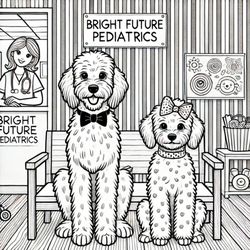 Bright Future Pediatrics - Sophie and Winston coloring page.