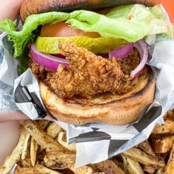 Blazin Js - MYO hot honey chicken sandwich with pepper jack cheese