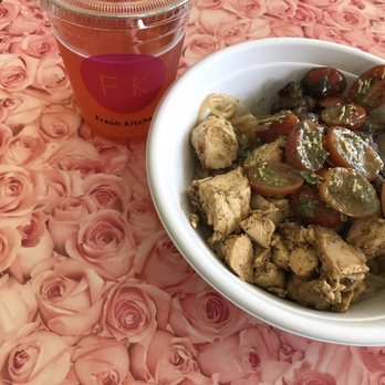 Fresh Kitchen - Fresh Kitchen Grilled Citrus Chicken*Sweet Potato Noodles*Roasted Mushrooms*Kale Pesto Tomatoes*Coconut Sriracha Sauce* - Vegetarian Near Me - Boca Raton, Florida