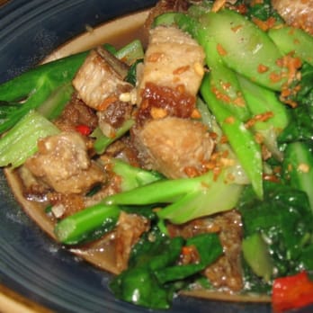 Ayada Thai - Chinese broccoli with crispy pork - Thai Near Me - Elmhurst, New York