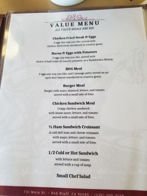 Menu photo 1 Tremont Cafe Red Bluff, CA Menu photo 1 Tremont Cafe Red Bluff, CA