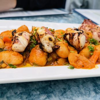 Taverna Agora - Mezze- grilled octopus with gigante beans - Greek Near Me - Raleigh, North Carolina Taverna Agora - Mezze- grilled octopus with gigante beans - Greek Near Me - Raleigh, North Carolina