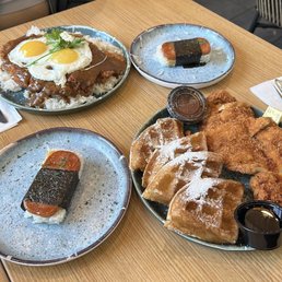 Spam Musubi, Chicken Katsu Curry, Chicken Katsu and Waffle Spam Musubi, Chicken Katsu Curry, Chicken Katsu and Waffle