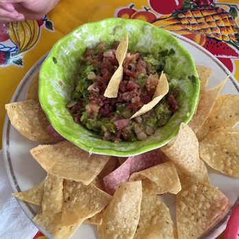 Frida’s Tacolandia - Guacamole and chips, i will probably get it w/o the bacon on top next time. - Mexican Near Me - Dallas, Texas Frida’s Tacolandia - Guacamole and chips, i will probably get it w/o the bacon on top next time. - Mexican Near Me - Dallas, Texas