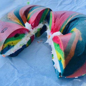 Brooklyn Bagels - Dumbo Bagel with funfetti cream cheese. - Bagels Near Me - Virginia Beach, Virginia Brooklyn Bagels - Dumbo Bagel with funfetti cream cheese. - Bagels Near Me - Virginia Beach, Virginia