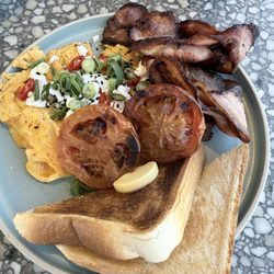 Belvedere Hotel - Chili Scrambled Eggs (add bacon & grilled tomato)