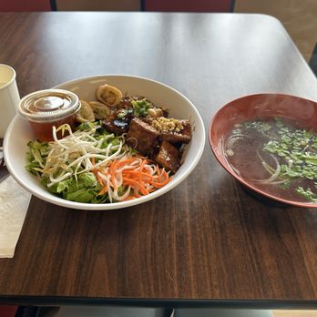 Vegan Bowl - Tofu Noodle Salad & side of broth - Vegan Near Me - West Jordan, Utah