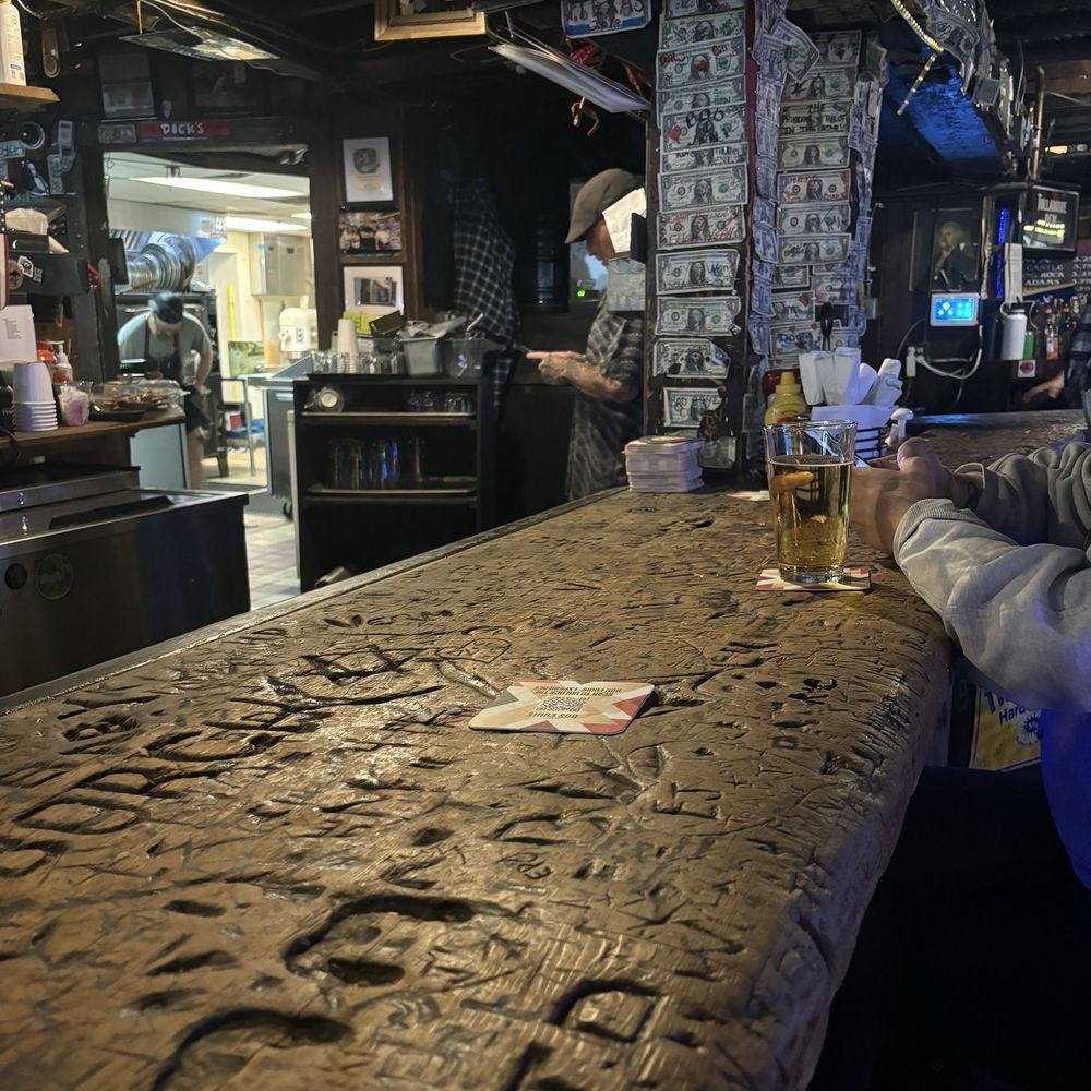 Appears to be the original bar top from the 1860s Appears to be the original bar top from the 1860s