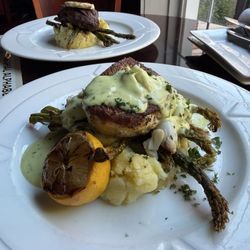 Village Martini & Wine Bar - Halibut and Blue Crab with Mashed Potatoes
