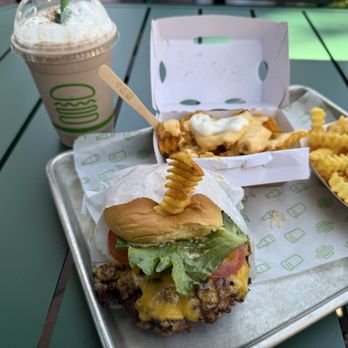 Shake Shack Irvine Spectrum - Triple cheeseburger, spicy cheese ranch fries, s'more's shake - Burgers Near Me - Irvine, California Shake Shack Irvine Spectrum - Triple cheeseburger, spicy cheese ranch fries, s'more's shake - Burgers Near Me - Irvine, California