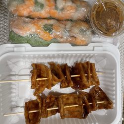 Pho Chala - My shrimp Spring Rolls and Chicken Sticks.