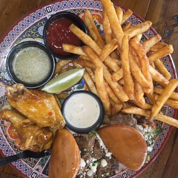 Cris and John - Just You Platter- Asada Bao Buns, bang bang wings, fries - Vietnamese Near Me - Dallas, Texas Cris and John - Just You Platter- Asada Bao Buns, bang bang wings, fries - Vietnamese Near Me - Dallas, Texas