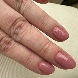 Cinderella Nail Salon - Bubbled pitted polish, cut cuticles, bleeding from the damage
