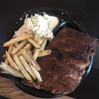 Texas Pit Bar-B-Que - 1/2 rack St. Louise rib dinner with fries and coleslaw! - Barbeque Near Me - Lake Forest, California