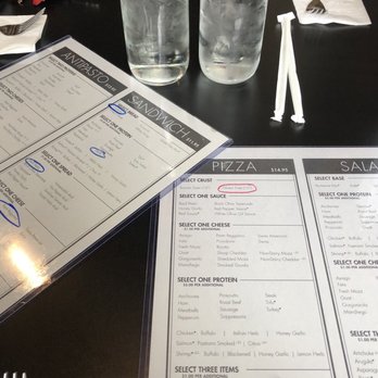 D'Avolio Kitchen - Menu (they give you whiteboard markers with the menu and you circle what you want) - Italian Near Me - Williamsville, New York